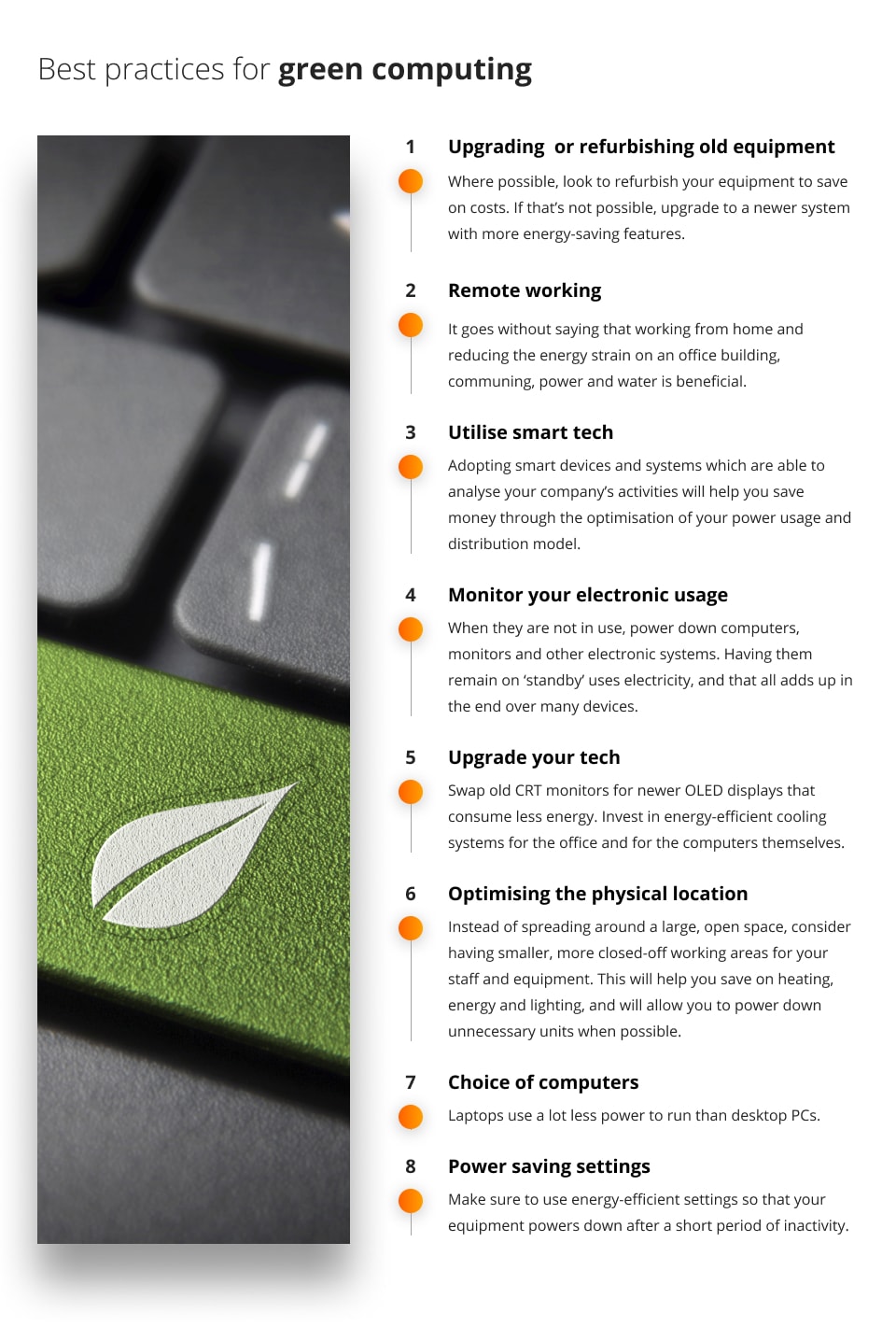 What is green computing and how can it save on energy costs? Best practices for green computing